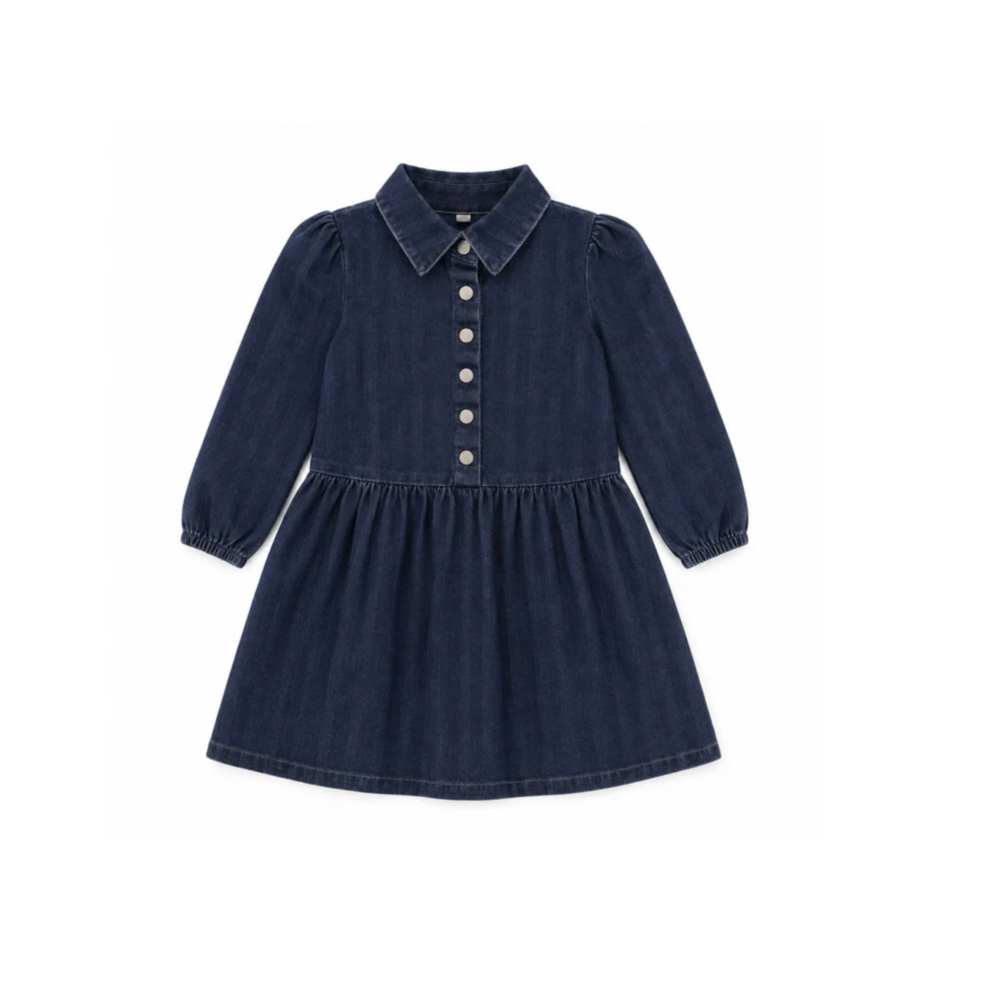 Bonjoy Denim Striped Printed Denim Dress