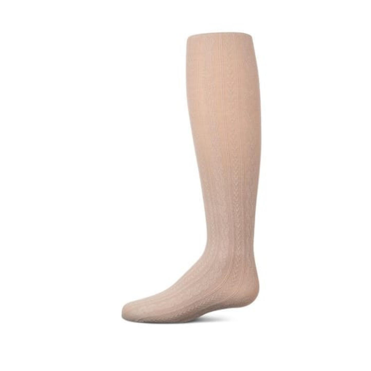 Memoi Taupe Lightweight Cable Cotton Tights