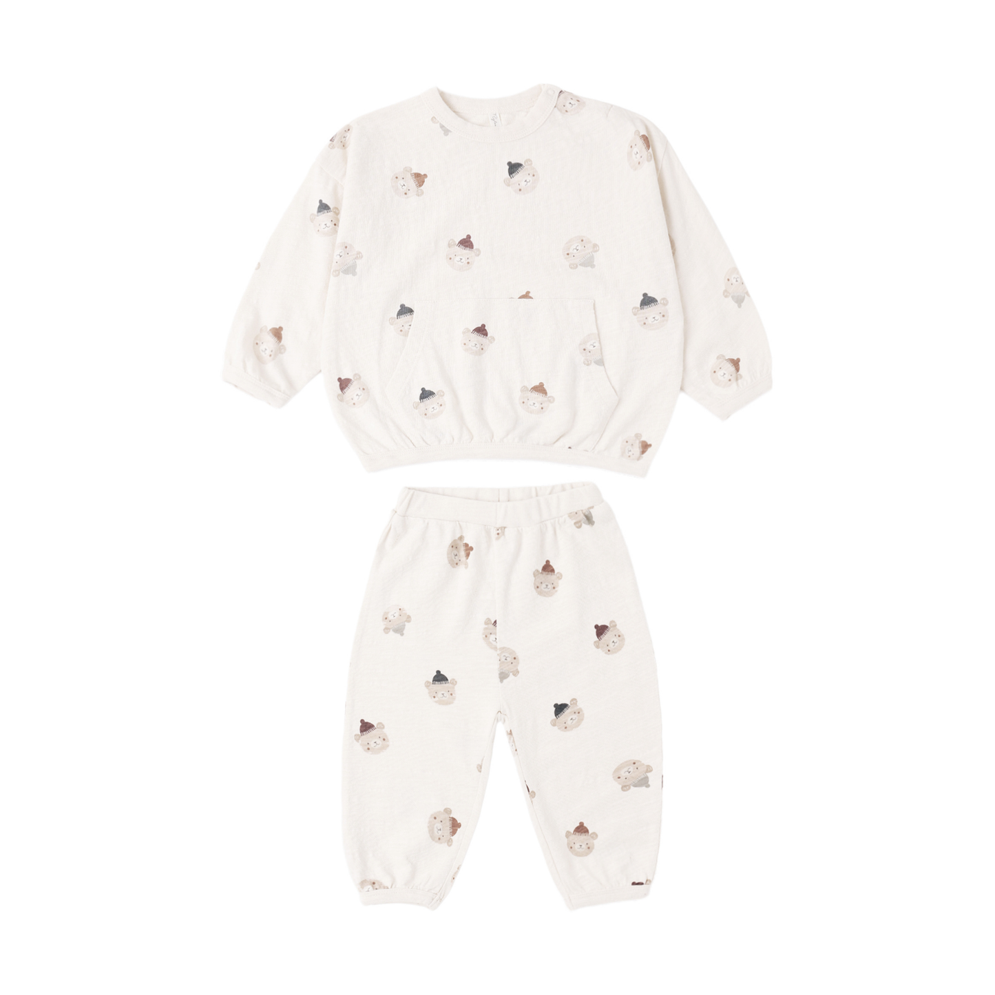 Rylee+Cru Natural Bears Relaxed Pants Set