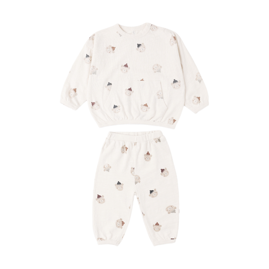 Rylee+Cru Natural Bears Relaxed Pants Set