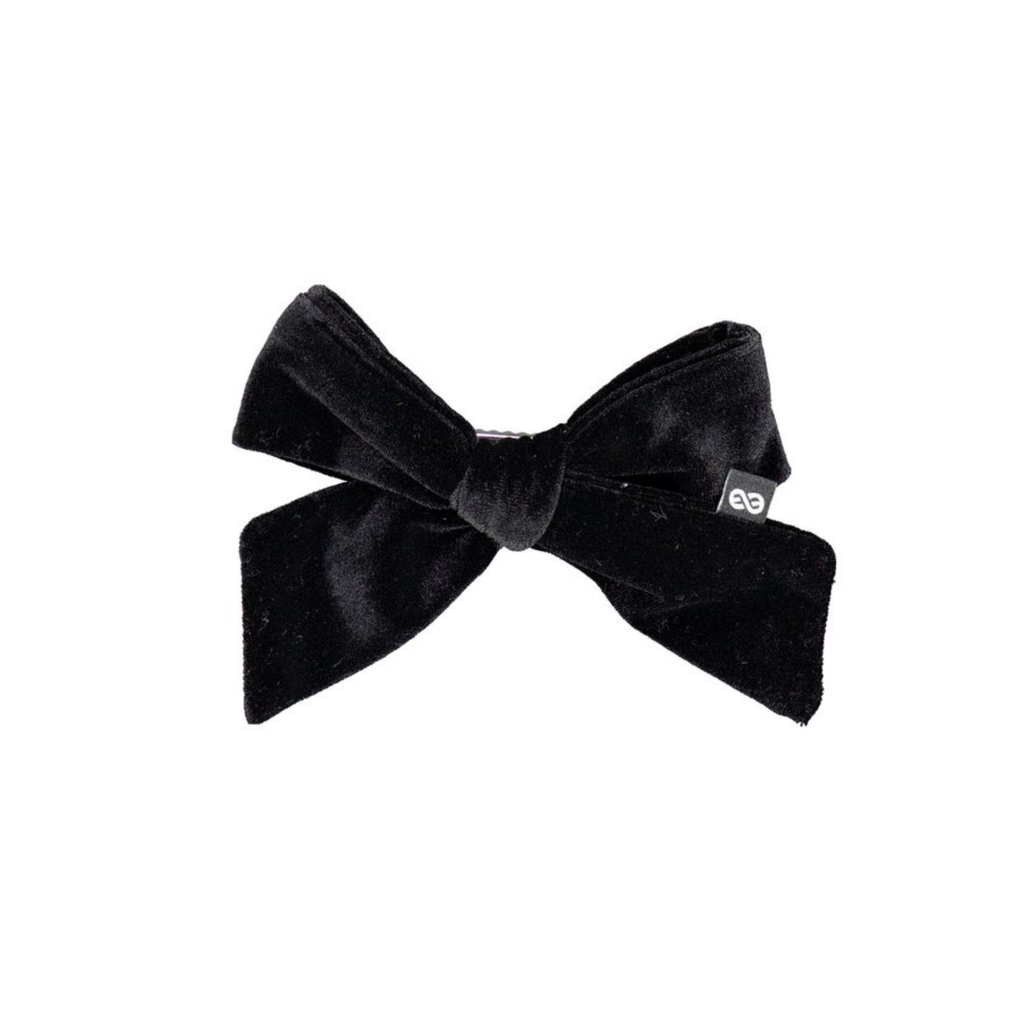 Knot Black Bird Fern Velvet Bow Clip