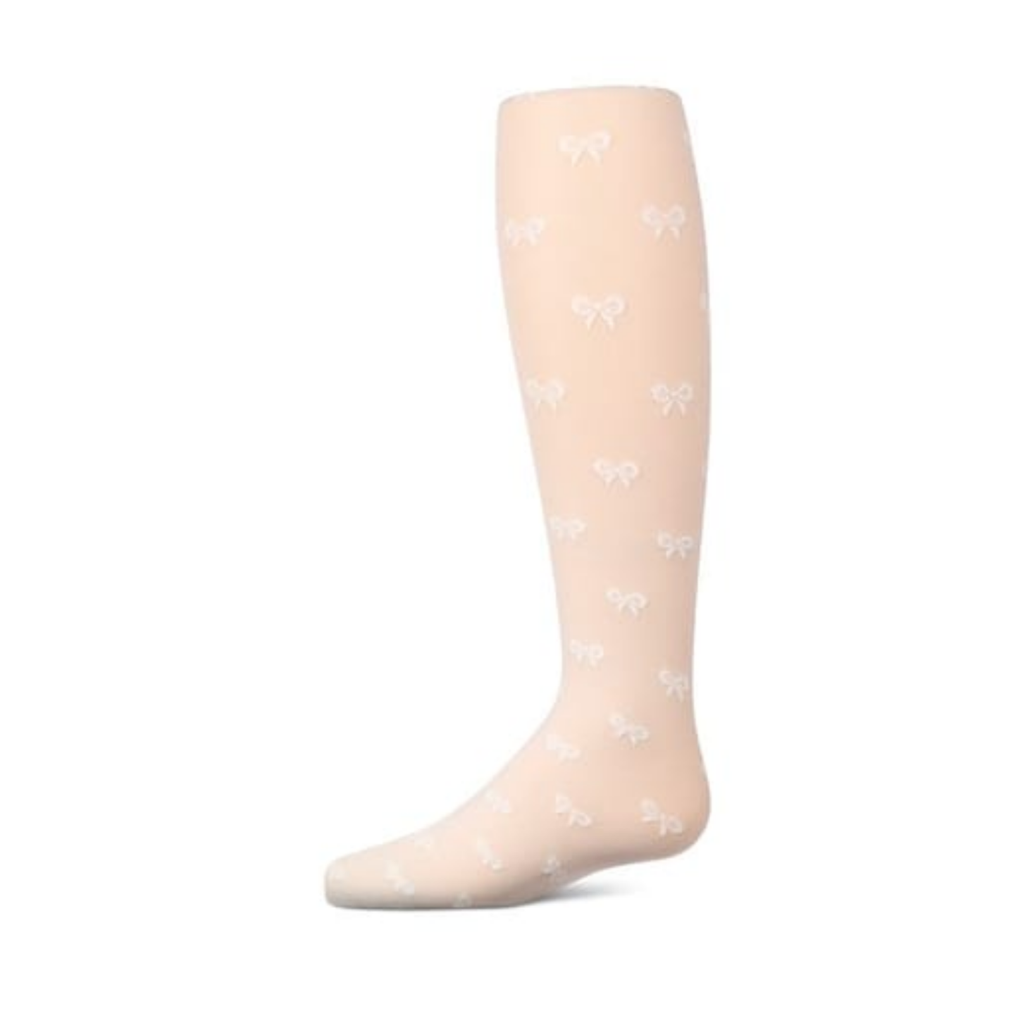 Memoi Winter White Happy Bow Micronet Tights