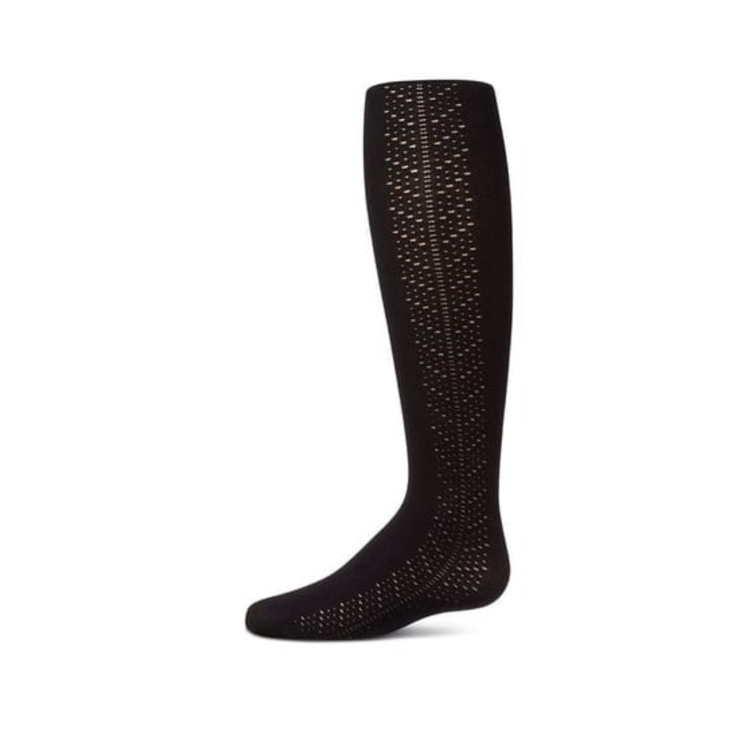 Memoi Black Lightweight Side Drop Stitch Cotton Tights