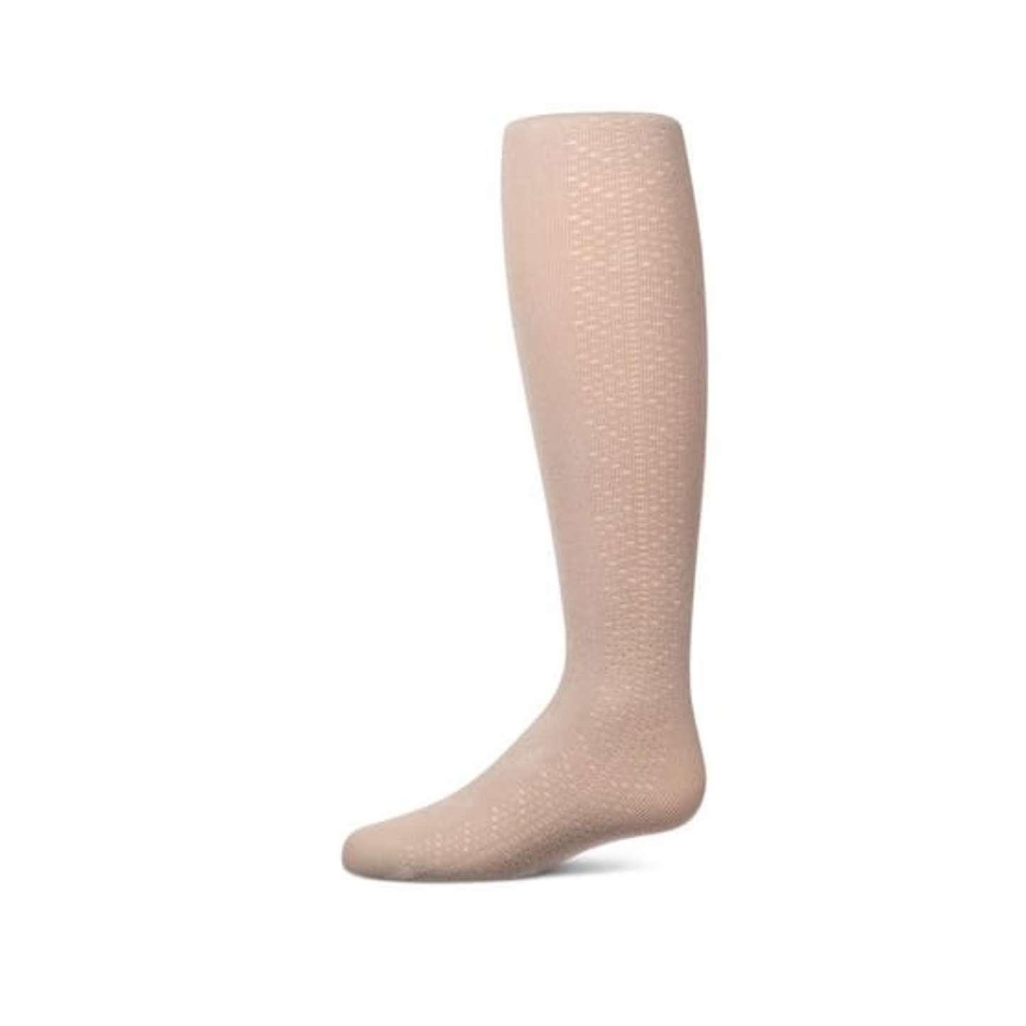 Memoi Taupe Lightweight Side Drop Stitch Cotton Tights