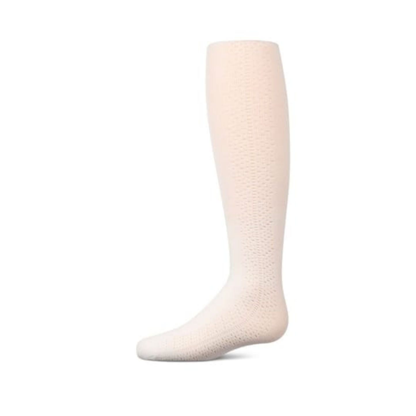 Memoi Winter White Lightweight Side Drop Stitch Cotton Tights