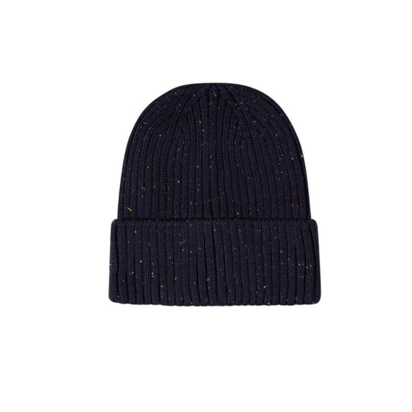Memoi Navy Confetti Knit Cuffed Beanie