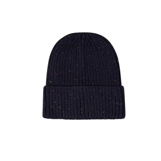 Memoi Navy Confetti Knit Cuffed Beanie