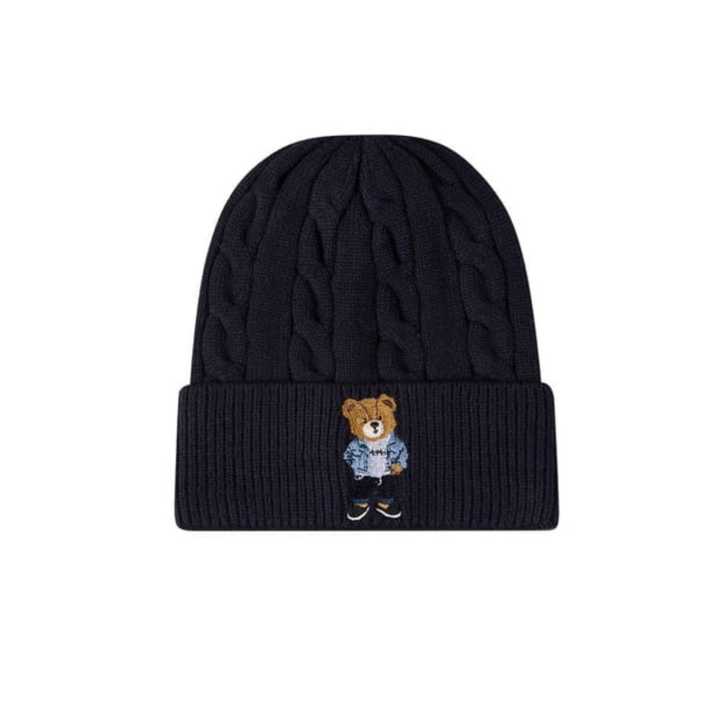 Memoi Navy Cool Teddy Knit Cuffed Beanie
