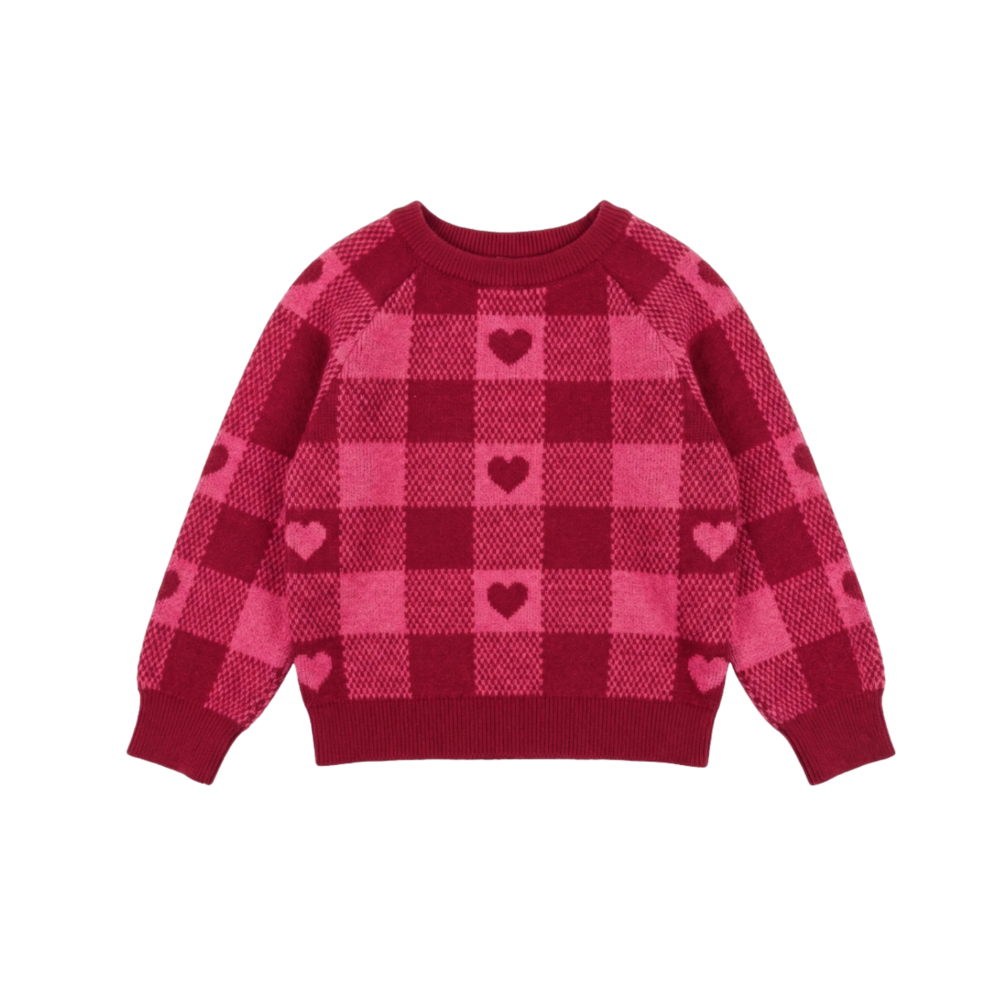 Louis Louise Red/Fuschia Elia Heart Check Long Sleeve