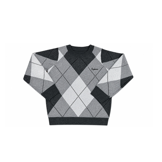 Little Parni Grey Boys Argyle Sweater