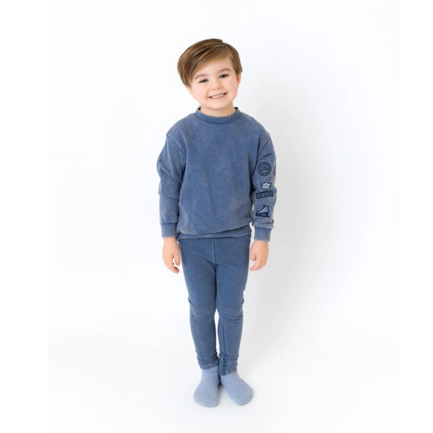 Bonjoy Blue Wash Alpes Sweatshirt Set