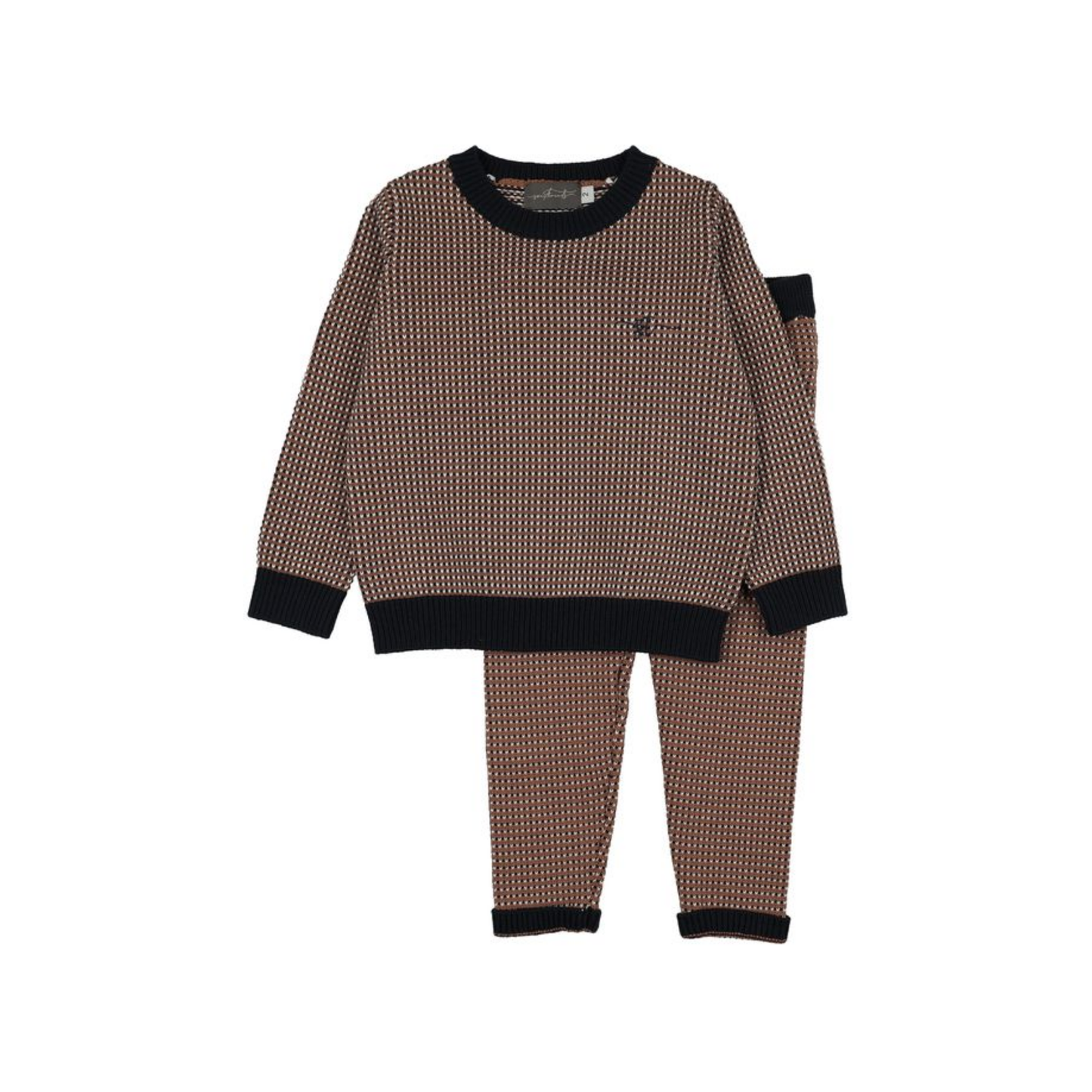 Sweet Threads Brown / Navy Amber Patterned Set