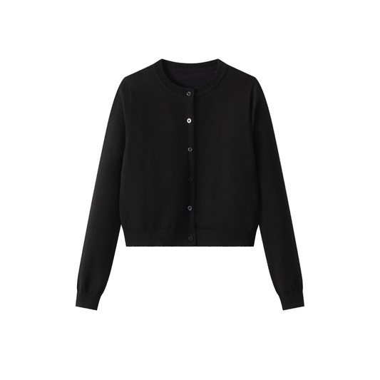 Coco Blanc Black Teen Long Sleeve Cardigan