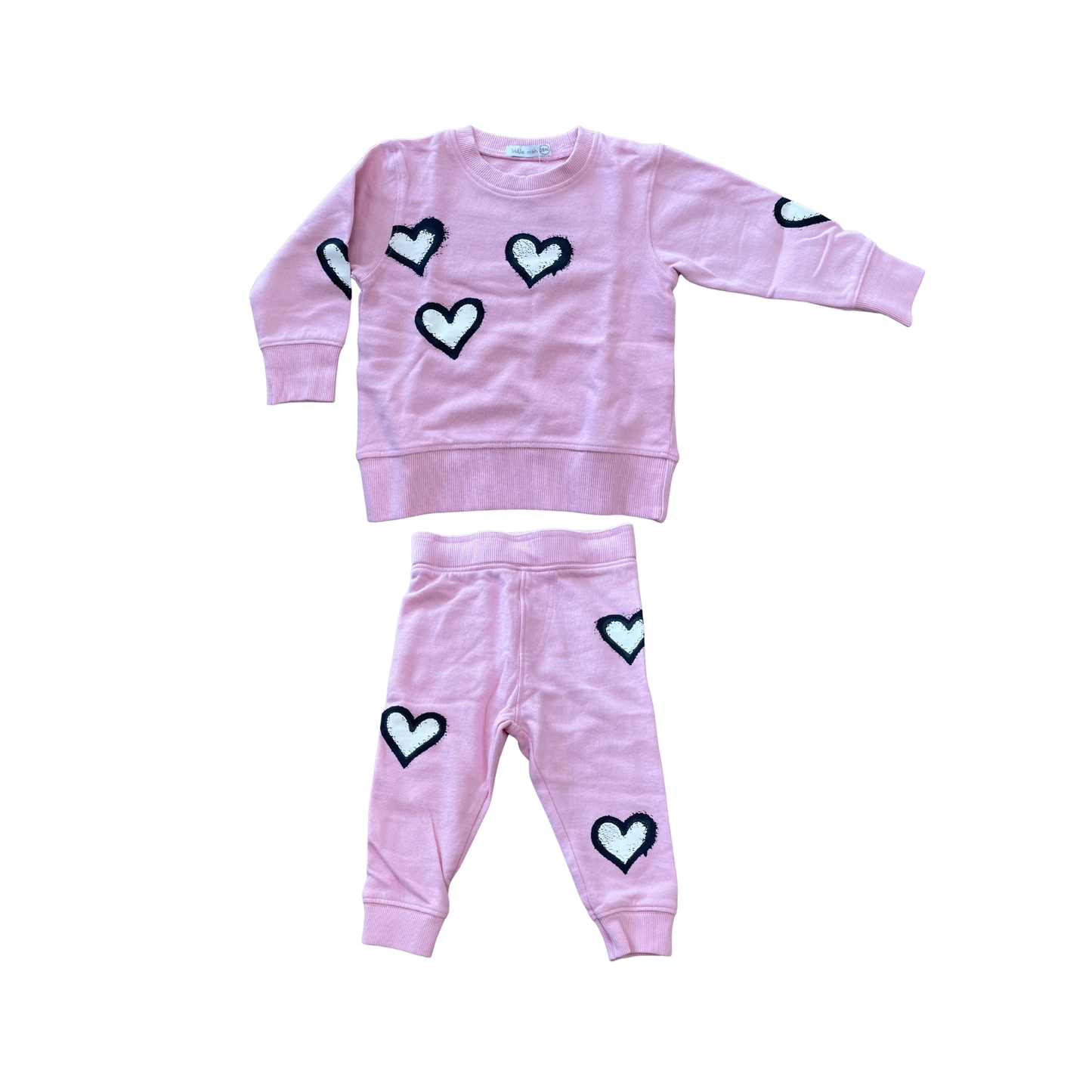 Little Mish Pink Graffiti Hear 2 Pc Set