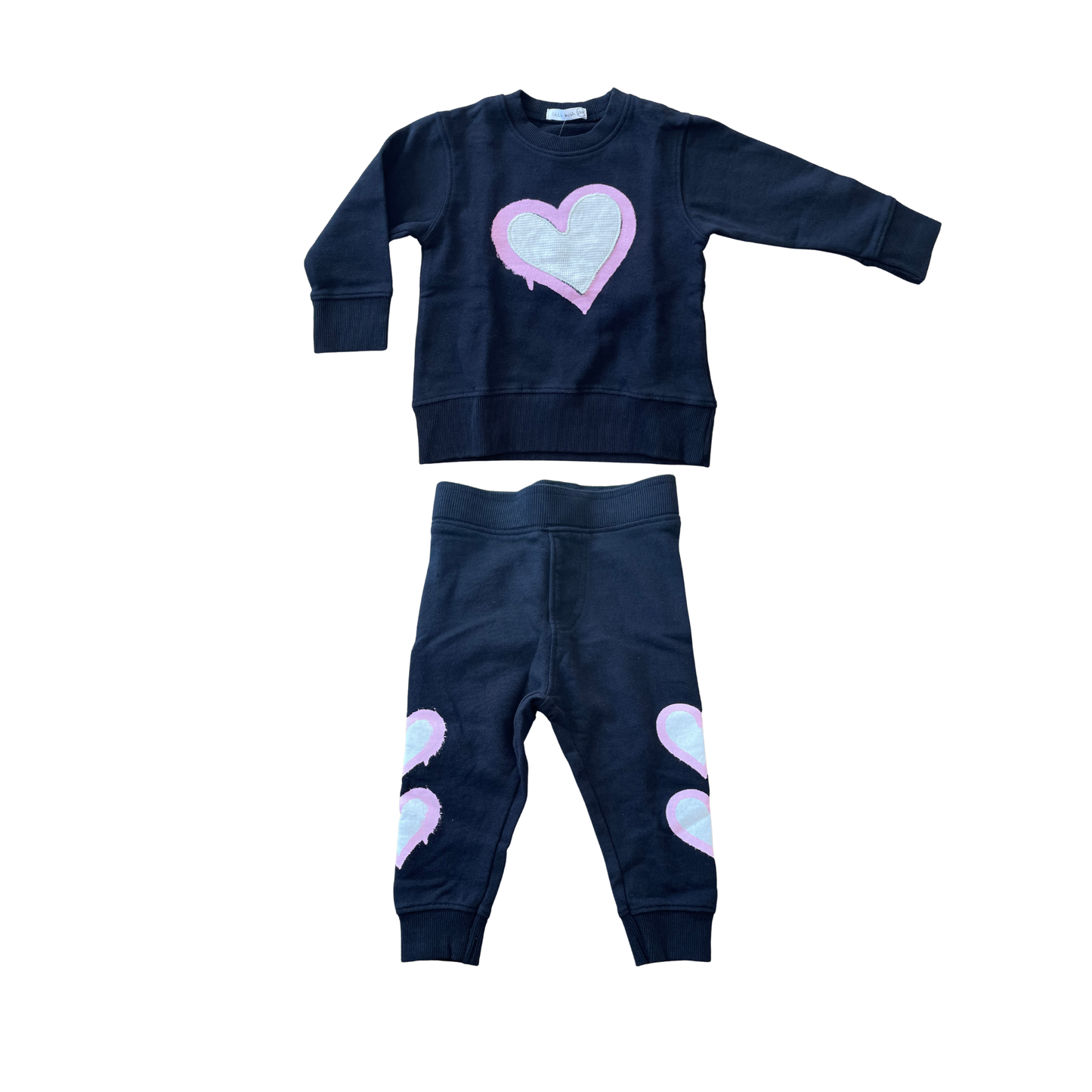Little Mish Black Graffiti Hear 2 Pc Set
