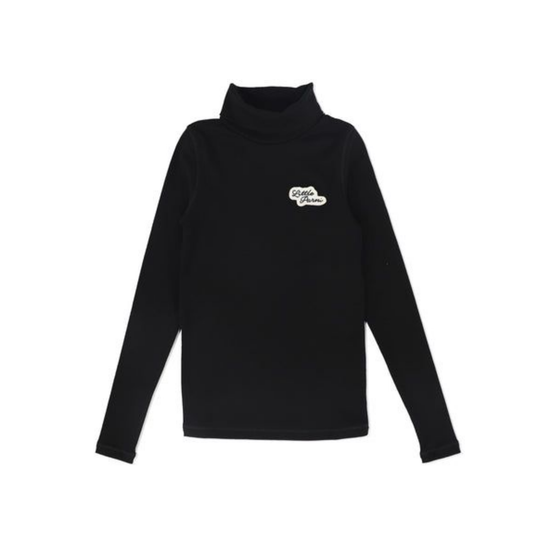 Little Parni Black Solid Turtleneck