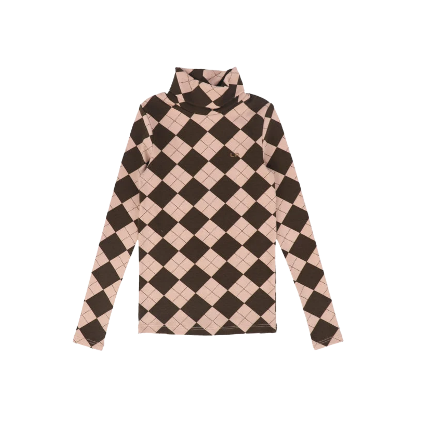 Little Parni Brown Argyle Turtleneck