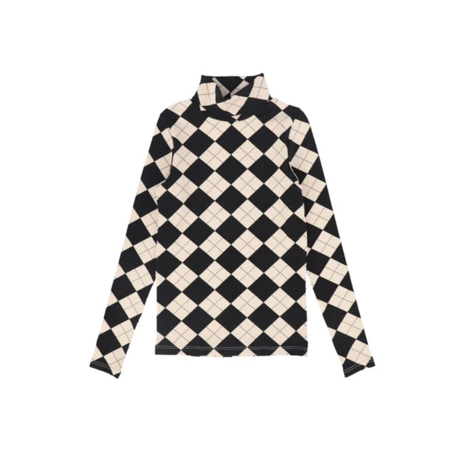 Little Parni Black Argyle Turtleneck