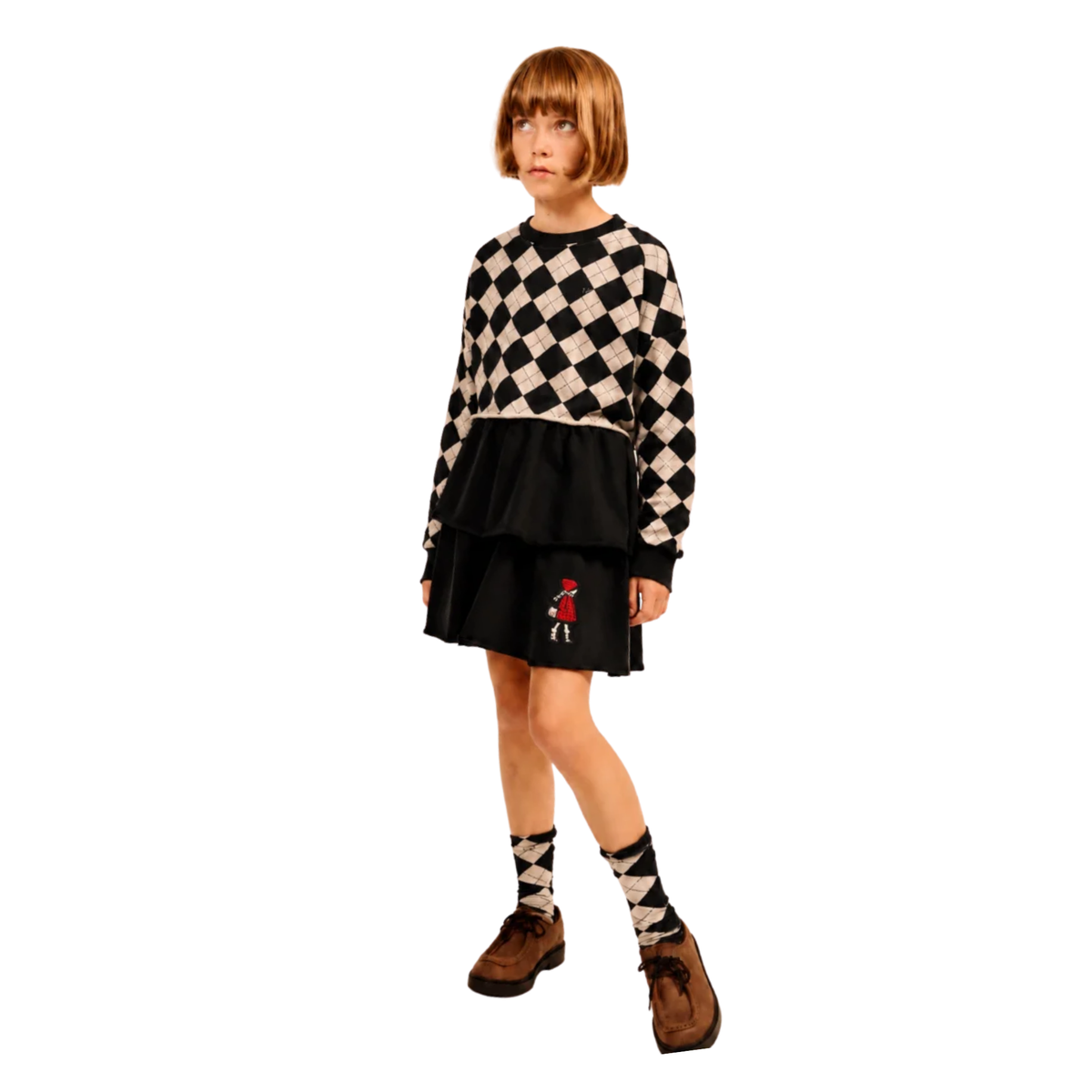 Little Parni Black French Terry Skirt