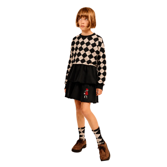 Little Parni Black French Terry Skirt