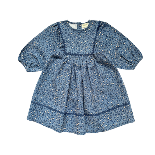 Louis Louise Blue Mahana Leopard Denim Dress