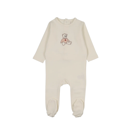 Lilette Cream/Pink Sweet Bear Footie