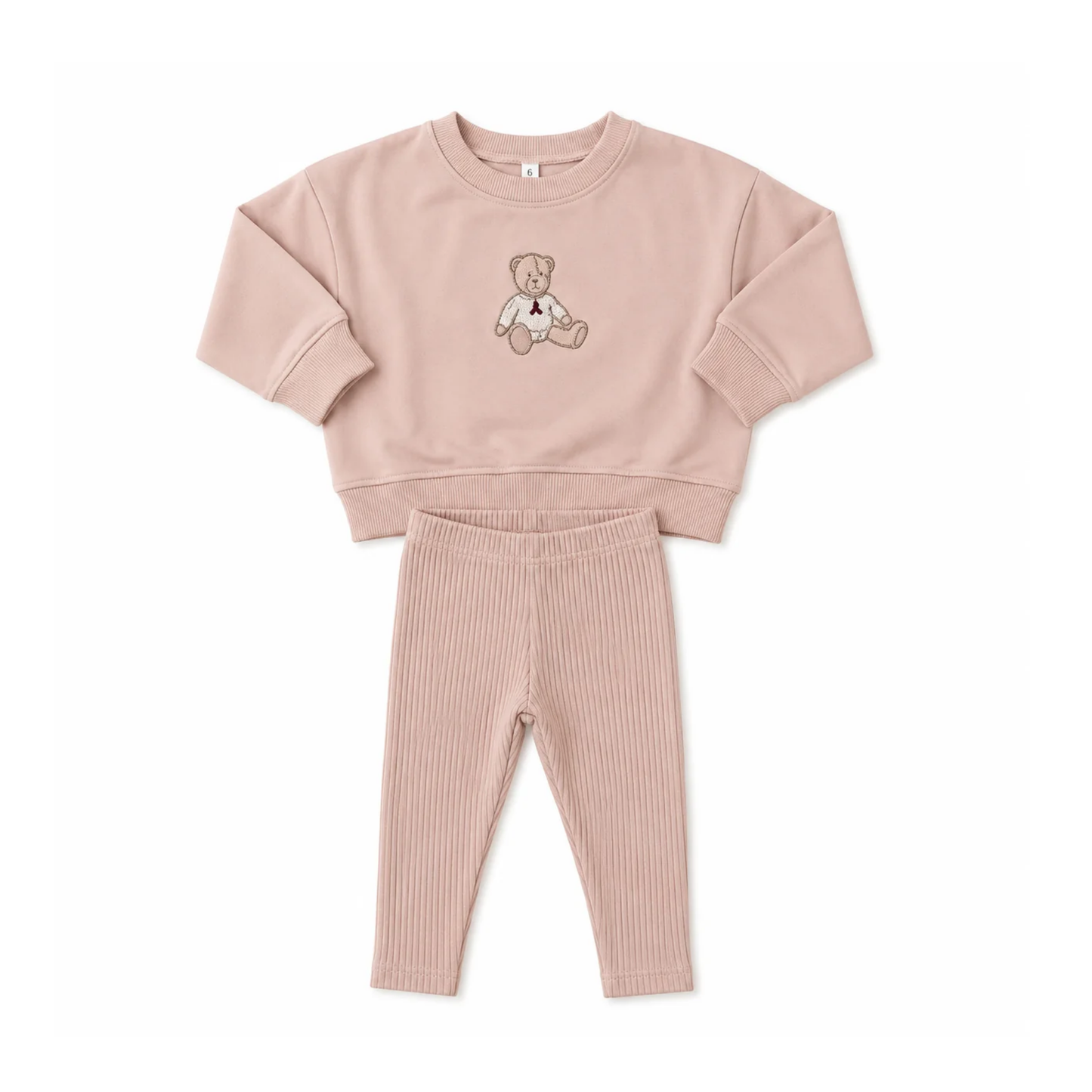 Lilette Dusty Pink Sweet Bear Toddler Set