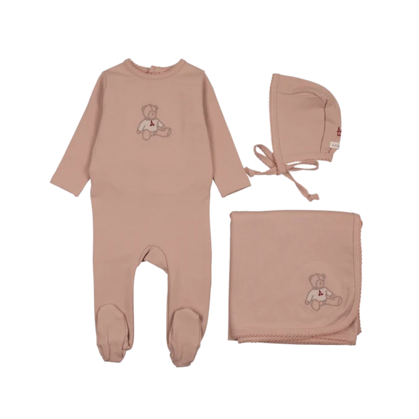 Lilette Dusty Pink Sweet Bear Layette Set