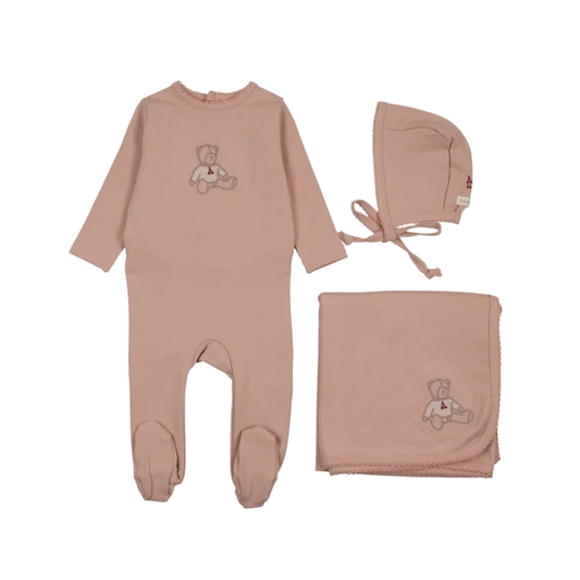 Lilette Dusty Pink Sweet Bear Layette Set