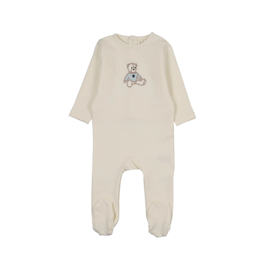 Lilette Blue Sweet Bear Footie