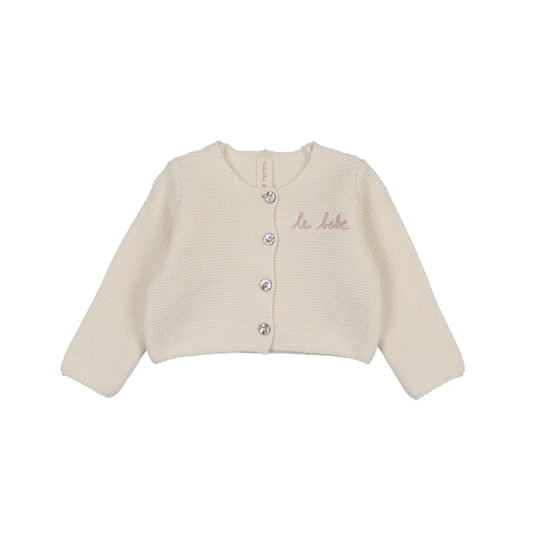 Lilette Cream/Pink Le Bebe Knit Cardigan