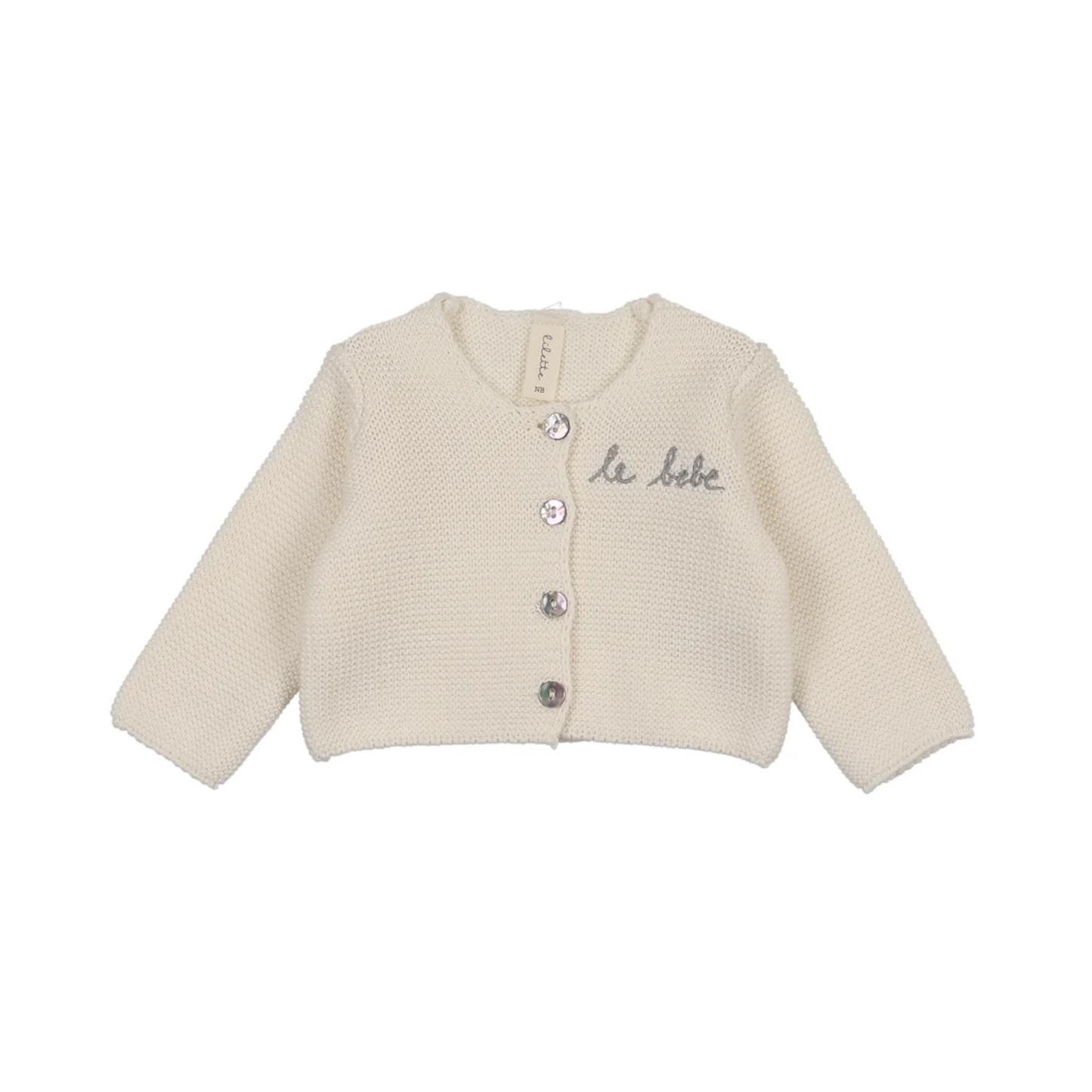 Lilette Cream/Blue Le Bebe Knit Cardigan