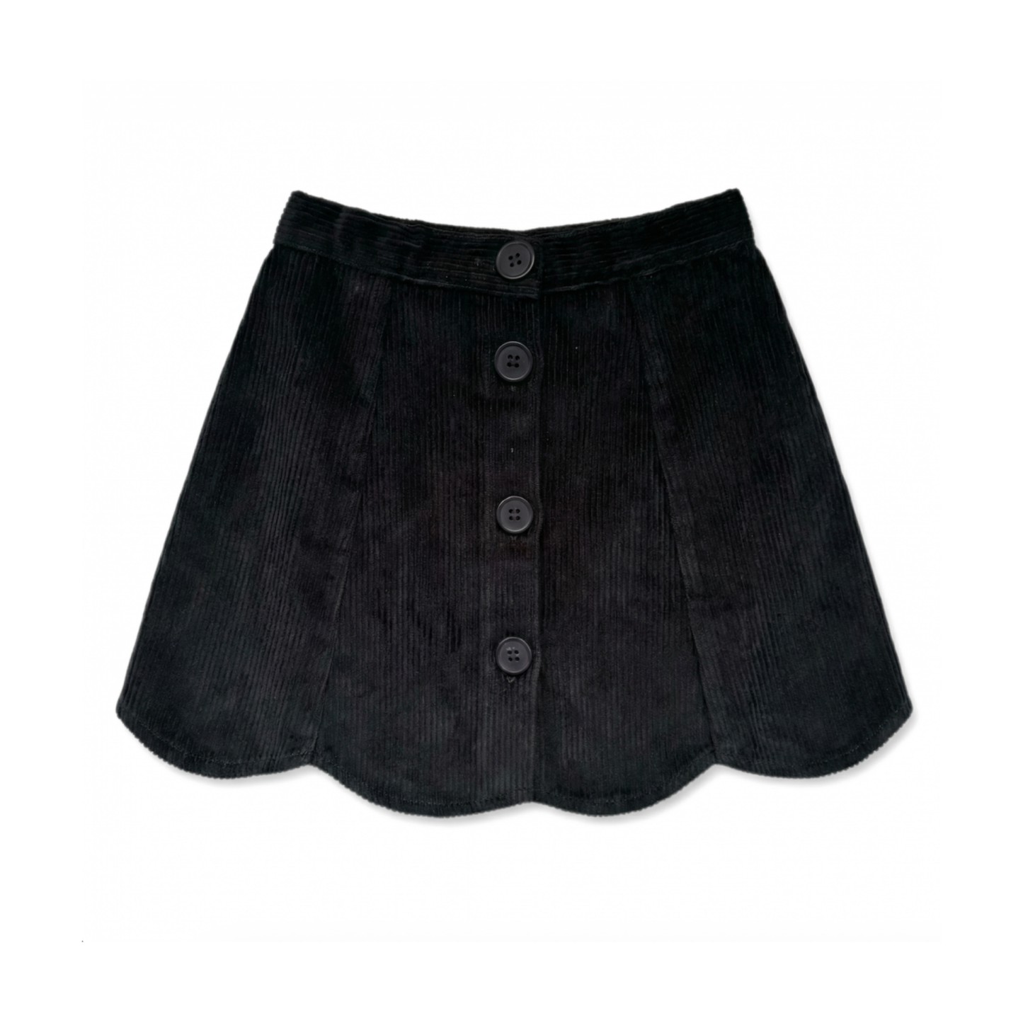 Louis Louise Black Big Corduroy Bloom Skirt