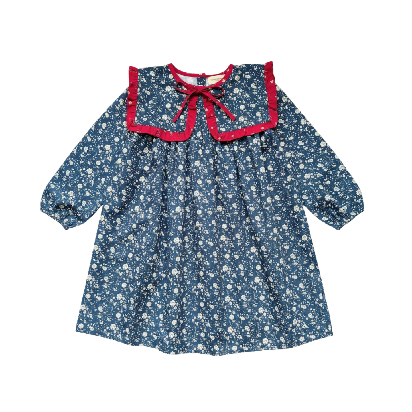 Louis Louise Navy Infant Celicia Twill Romantic Flower Dress
