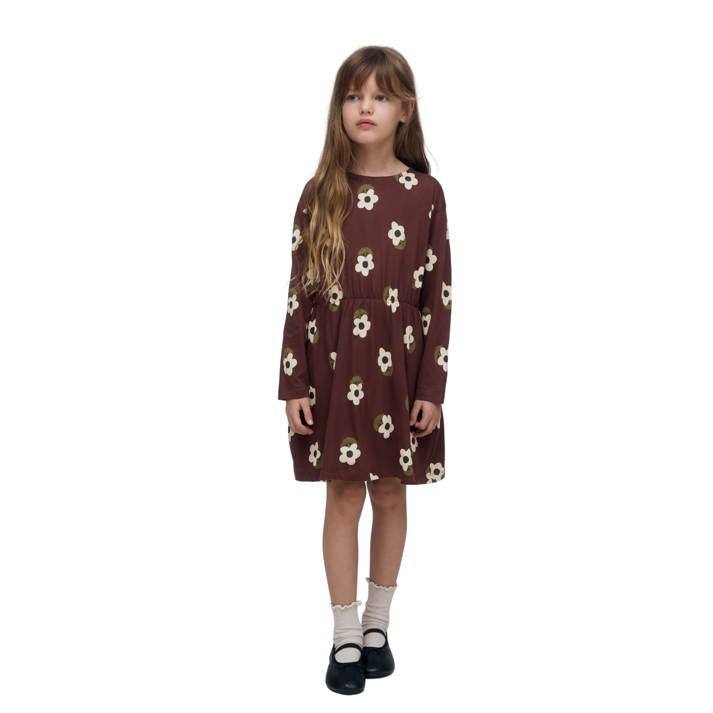 Compania Fantastica Brown Multi Multi Santini Long Sleeve Dress