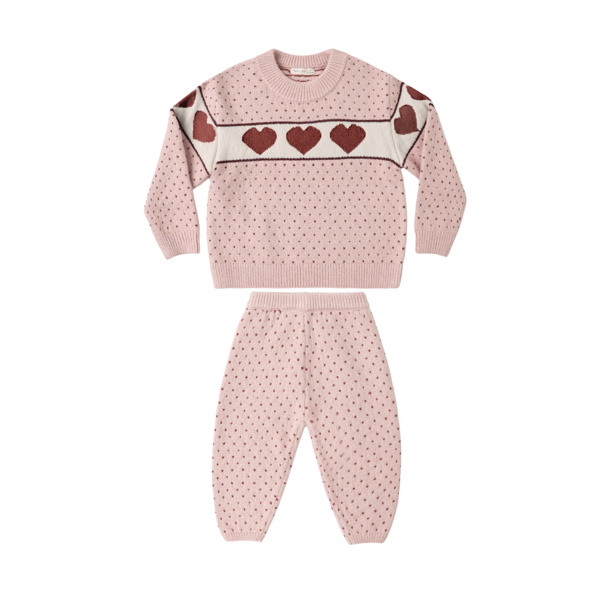 Rylee+Cru Blush Reagan Hearts Knit Set