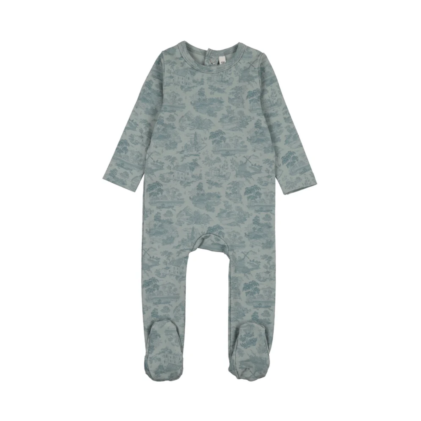 Bonjoy Blue Farmhouse (Toile) Footie