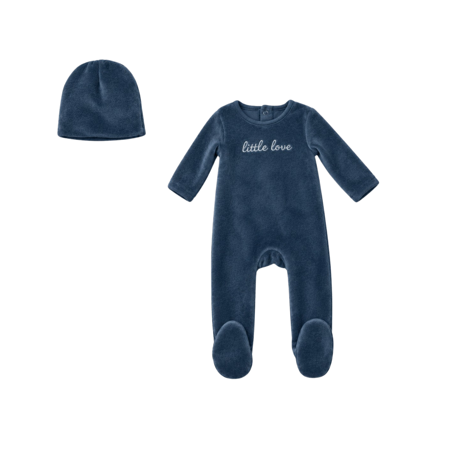 Bonjoy Blue Little Love Footie Set