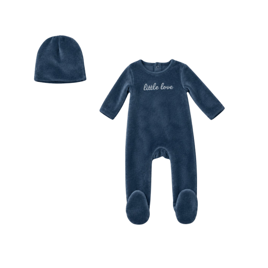 Bonjoy Blue Little Love Footie Set