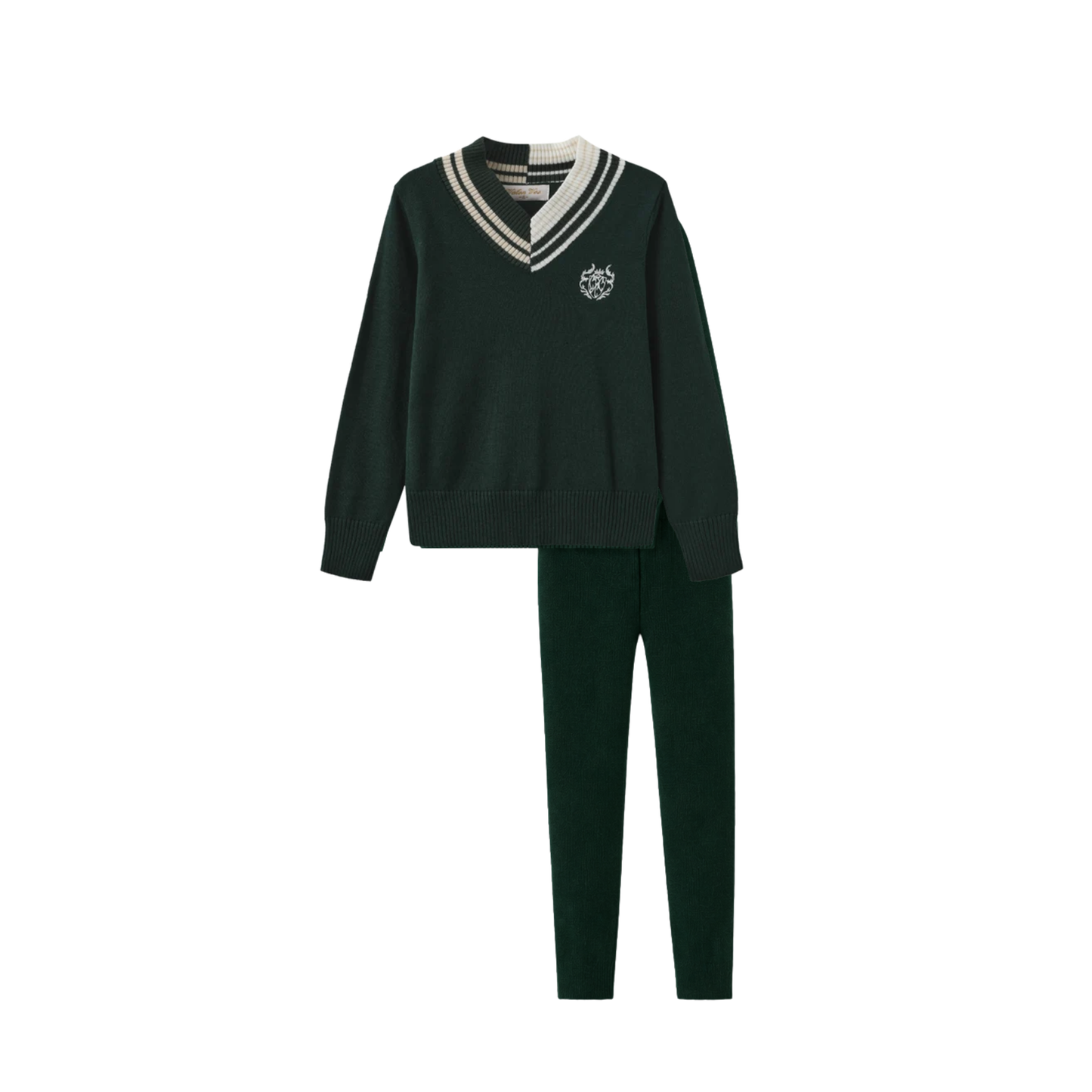 One Child Green Breed Sweater And Leggings Set