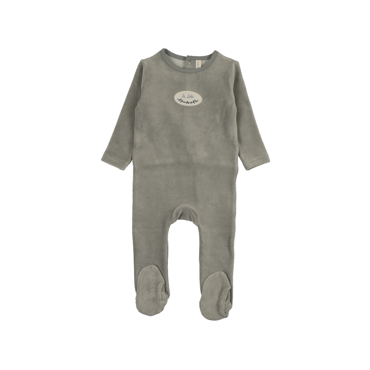 Lilette Light Blue Velour Patch Footie