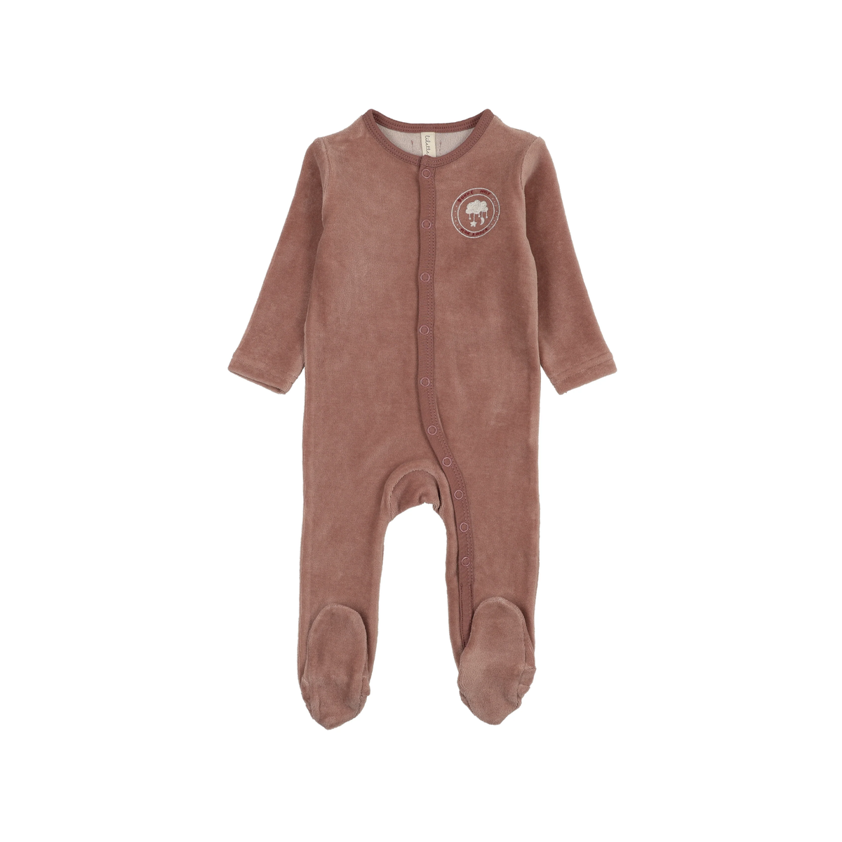 Lilette Mauve Velour Snap Down Footie