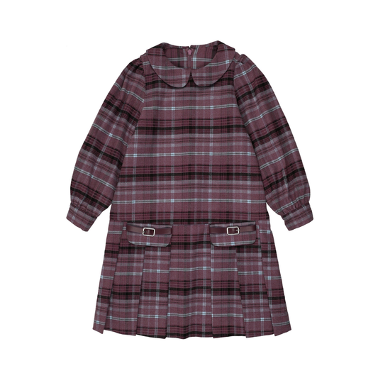 Sweet Threads Plum Heritage Plaid Long Sleeve Dress