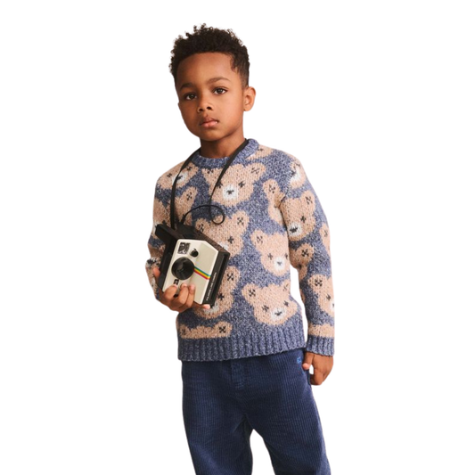 Huxbaby Ink Sponge Long Sleeve Knit Sweater