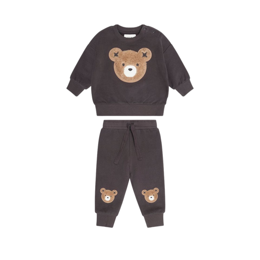 Huxbaby Soft Black Furry Huxbear Pants Set