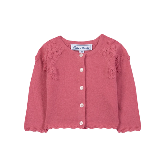 Tartine Et Chocolat Pink Cozy Design Long Sleeve Cardigan