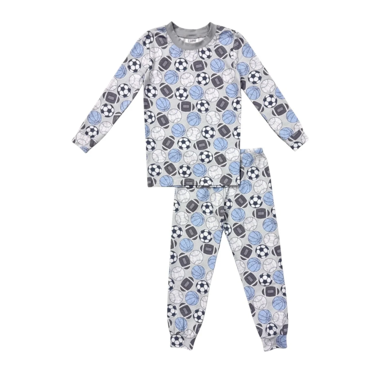 Esme Grey Varsity Long Sleeve Pajama