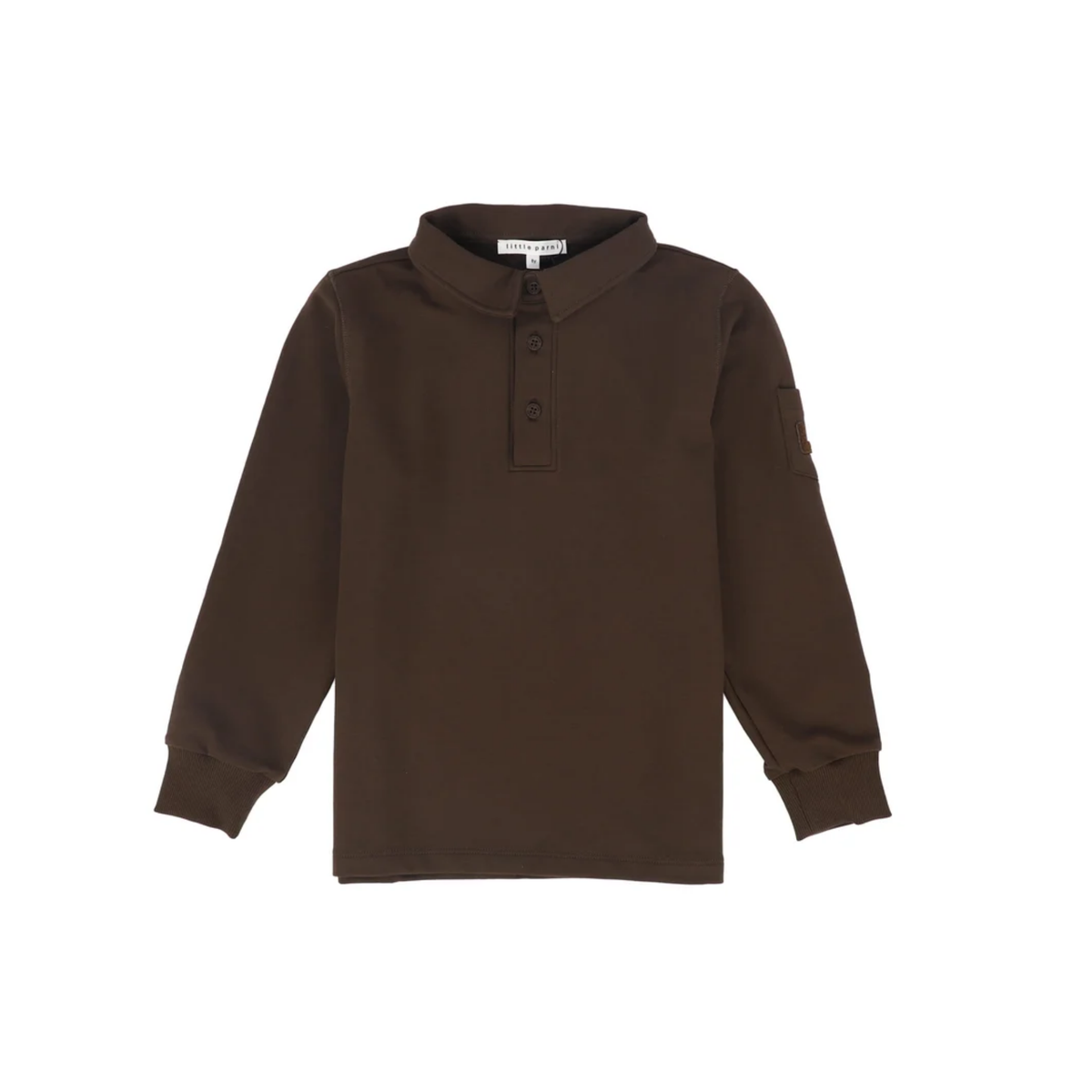 Little Parni Brown Boys Corduroy Collar Polo
