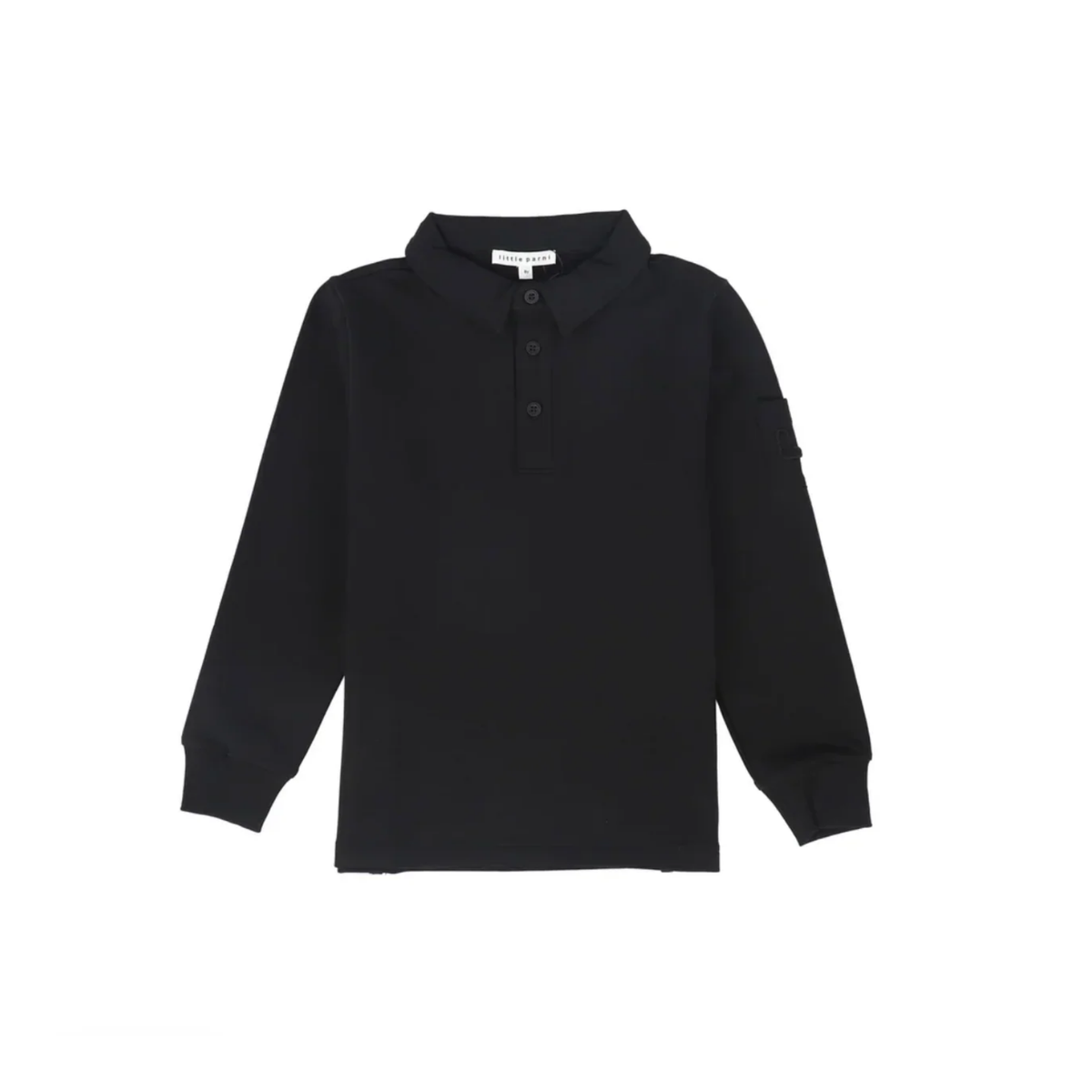 Little Parni Black Boys Corduroy Collar Polo