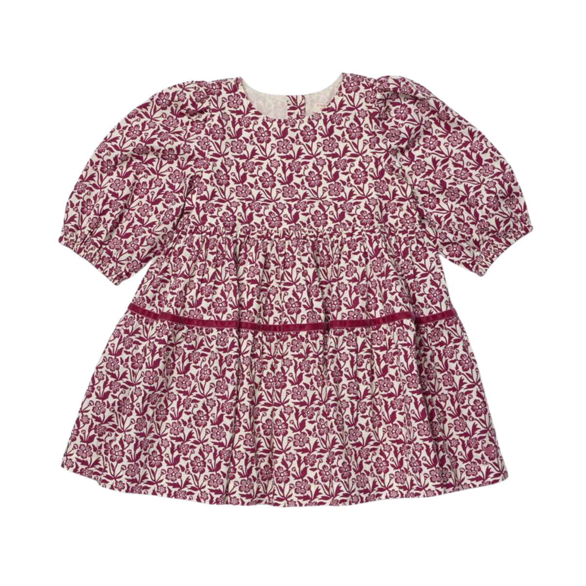Pink Chicken Burgundy Maribelle Floral Dress